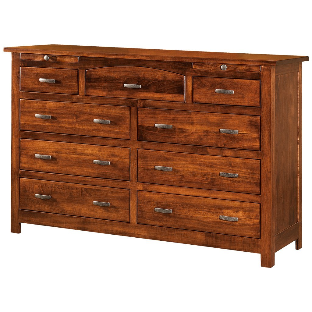 Flush Mission 9 Drawer Dresser | Amish Bedroom Dressers